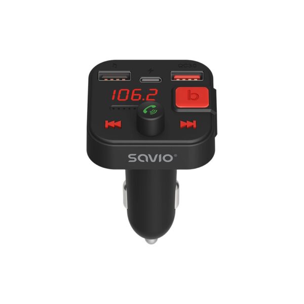 Savio FM Transmitter Αυτοκινήτου με Bluetooth / Type-C / USB