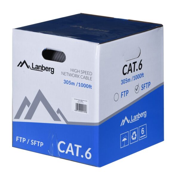 Lanberg S/FTP Cat.6 Καλώδιο Δικτύου Ethernet χωρίς ακροδέκτες 305m Γκρι