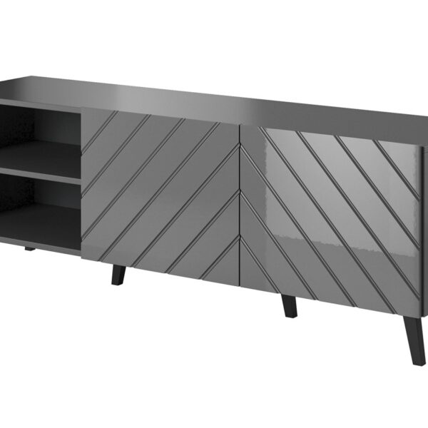 Έπιπλο Τηλεόρασης Ξύλινο Abeto Graphite / Gloss Μ150xΠ42xΥ52cm