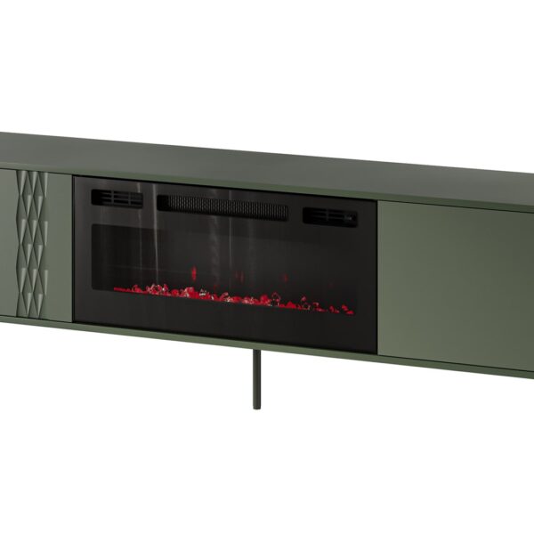 Cama RTV cabinet EF + fireplace black TRESSE 180x40x54.5 matte green