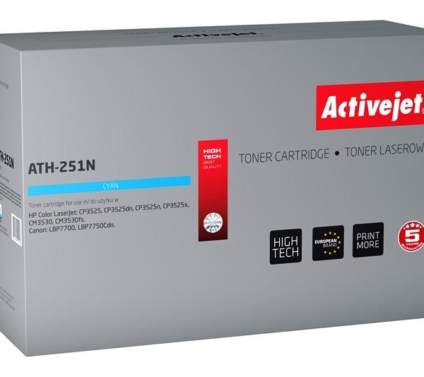 Active Jet Συμβατό Toner για Laser Εκτυπωτή HP 504A CE251A / Canon CRG-723C 7000 Σελίδων Κυανό