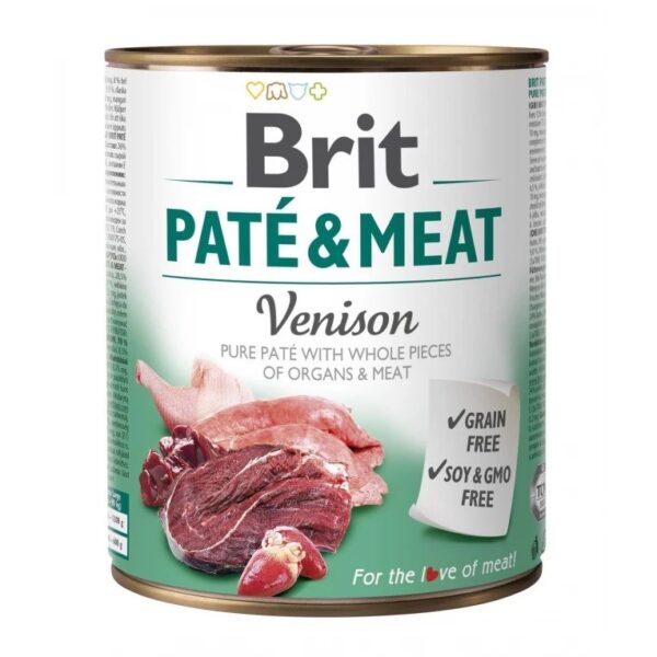 BRIT Paté & Meat Venison - wet dog food - 800g