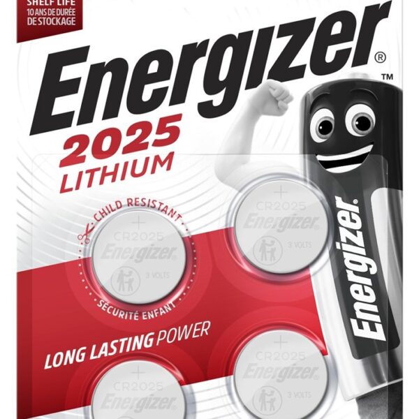 Energizer Μπαταρίες Λιθίου Ρολογιών CR2025 3V 4τμχ