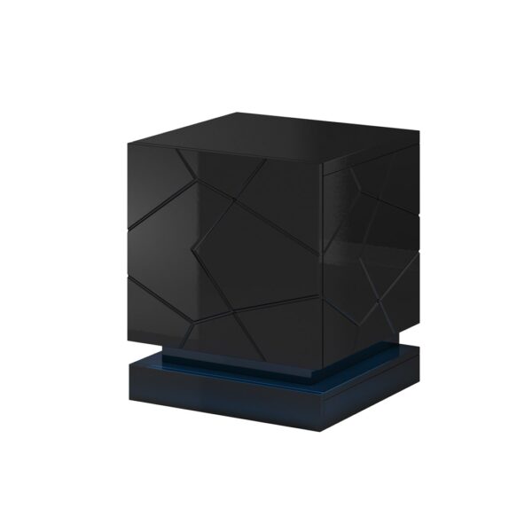 QIU bedside table 2 pcs. 46x41.5x53 cm black gloss/black gloss