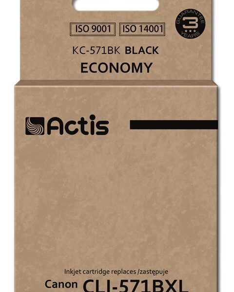 Actis Συμβατό Μελάνι Εκτυπωτή InkJet Canon CLI-571BXL 12ml Μαύρο