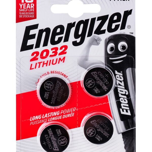 Energizer Μπαταρίες Λιθίου Ρολογιών CR2032 3V 4τμχ