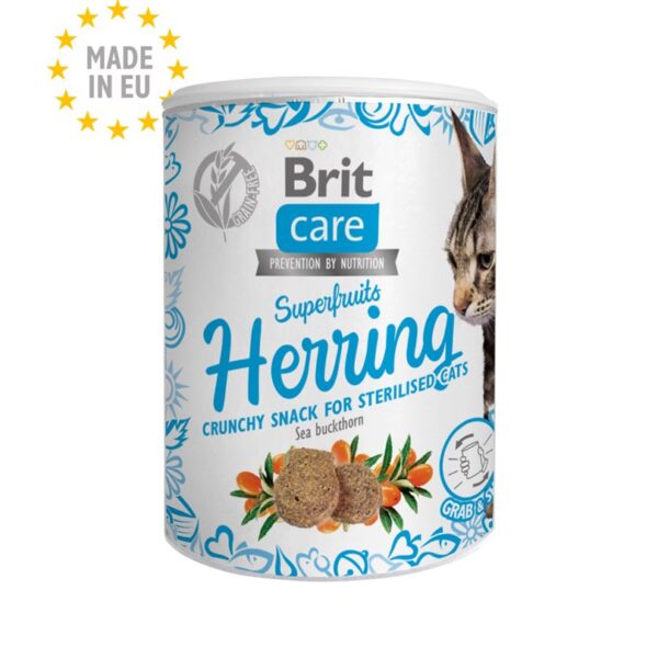 Brit Care Superfruit Λιχουδιές Σνακ Herring για Ενήλικες Γάτες 100gr