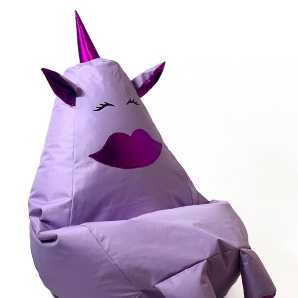 Sako bag pouffe Unicorn with mouth purple XL 130 x 90 cm