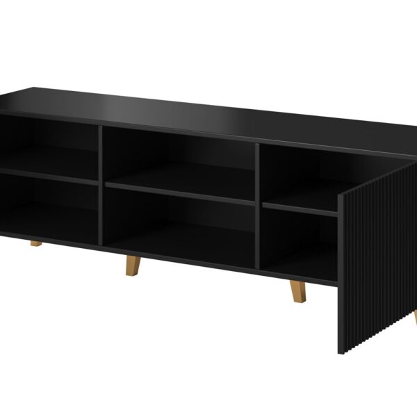 Ξύλινο Έπιπλο Τηλεόρασης Pafos Black Μ150xΠ40xΥ52cm
