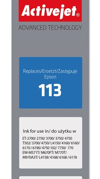 Active Jet Συμβατό Μελάνι Εκτυπωτή InkJet Epson 113 C13T06B140 70ml Μαύρο