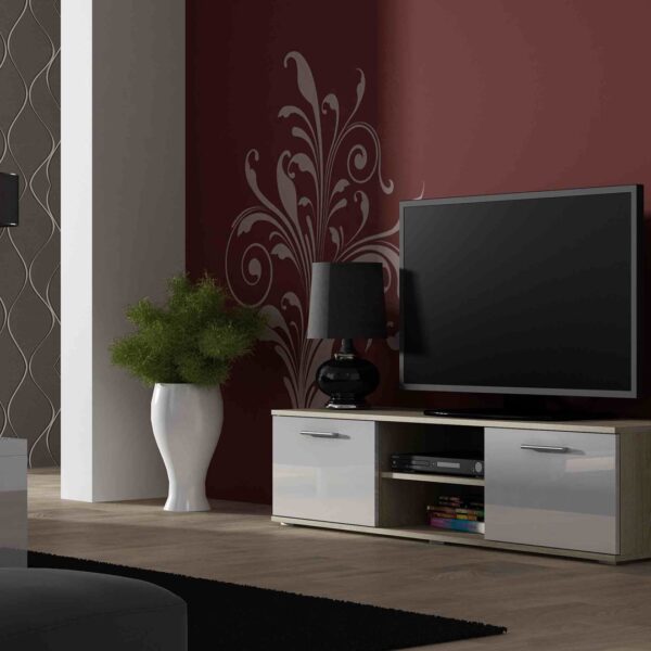 Έπιπλο Τηλεόρασης Ξύλινο Soho Λευκό Μ140xΠ43xΥ37cm