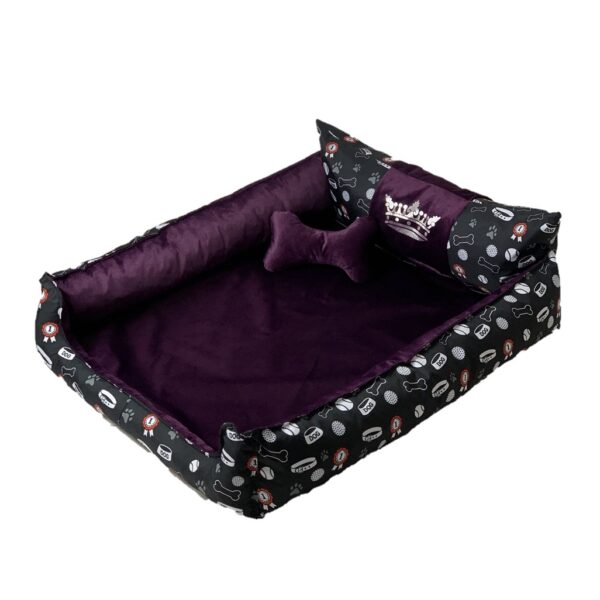GO GIFT Dog and cat bed XL - purple - 100x90x18 cm