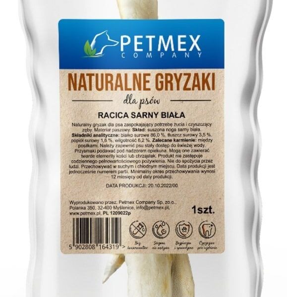 PETMEX Roe deer's hoof white - dog treat - 300g