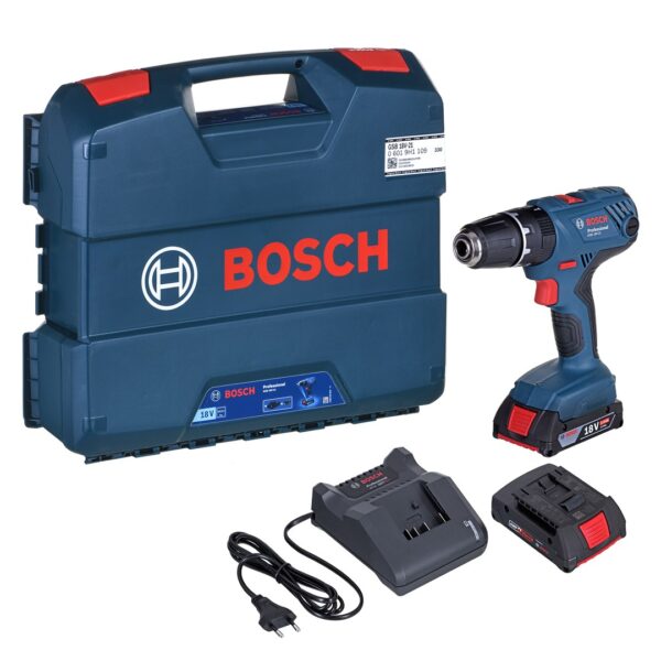 Bosch Pro GSB 18V-21 Κρουστικό Δραπανοκατσάβιδο Μπαταρίας 18V 2x2Ah