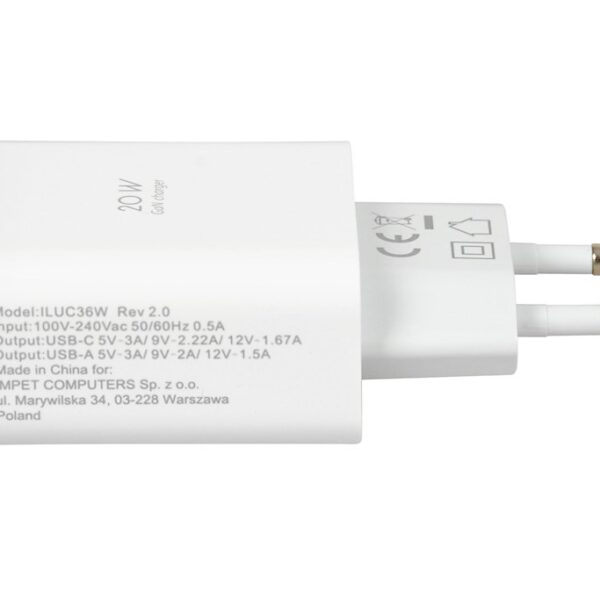 iBox ILUC36W USB-C 20W με Καλώδιο USB-C
