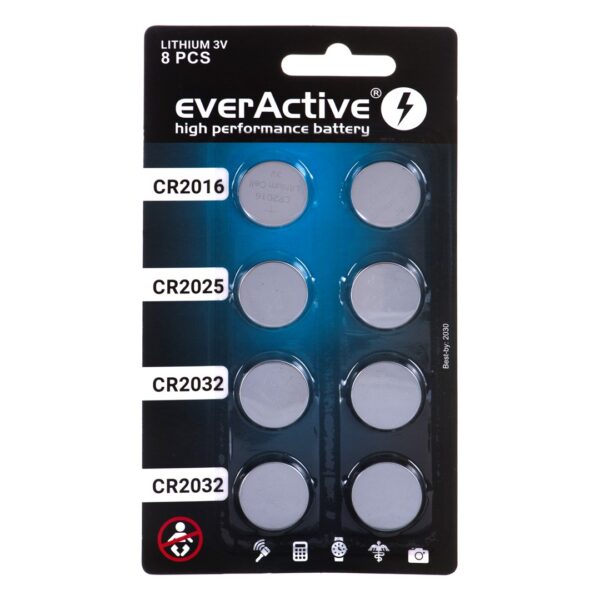everActive Μπαταρίες Λιθίου Ρολογιών CR2016 / CR2025 / CR2032 3V 8τμχ