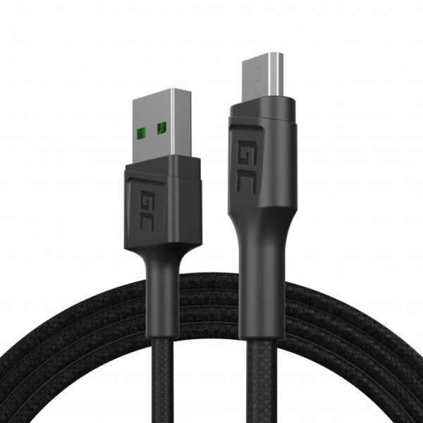 Green Cell Braided USB 2.0 to micro USB Cable Μαύρο 1.2m (KABGC20)
