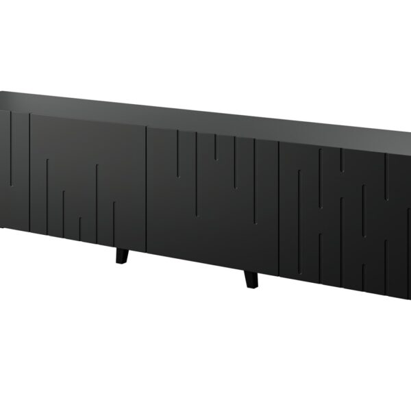 Έπιπλο Τηλεόρασης Ξύλινο Μαύρο Ματ Μ42xΠ52xΥ200cm