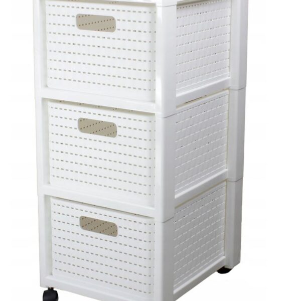 Rotho Babydesign Επιδαπέδια Ραφιέρα Μπάνιου Πλαστική με 3 Ράφια 71.2x32.5x37.5cm Λευκή