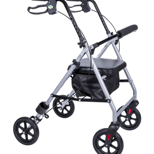 MDH Πτυσσόμενος Περιπατητήρας Αλουμινίου με Ρόδες Μαύρος PPC035