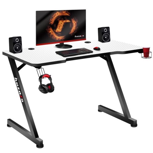 Γραφείο Gaming Hero 2.5 με LED 120x60x75εκ. Λευκό