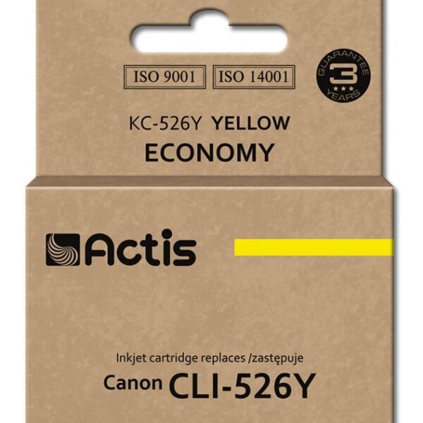 Actis Συμβατό Μελάνι Εκτυπωτή InkJet Canon CLI-526Y 520 Σελίδων 10ml Κίτρινο