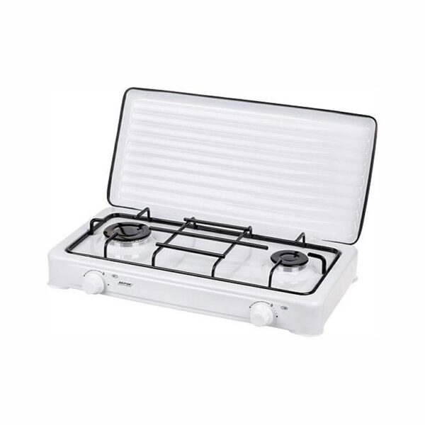 MPM Επιτραπέζια Εστία Υγραερίου Διπλή Λευκή