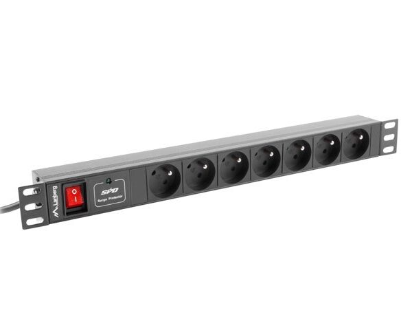 Lanberg PDU Rack Power Strip (1U,10A,7X 230V,2M) Μαύρο