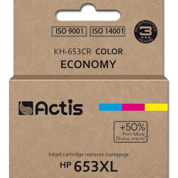 Actis Συμβατό Μελάνι Εκτυπωτή InkJet HP 653XL 3YM74AE 300 Σελίδων 18ml Πολλαπλό (Color)