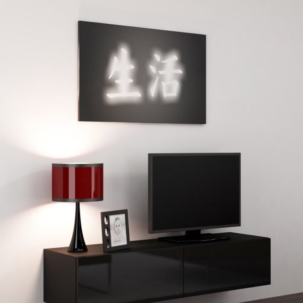 Ξύλινο Έπιπλο Τηλεόρασης Vigo Black / Black Gloss Μ140xΠ30xΥ40cm