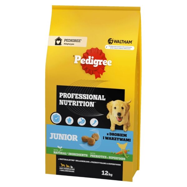 Pedigree Junior Professional Nutrition 12 Kg Πουλερικά Λαχανικά Πλήρης Ξηρά Τροφή Κουτ
