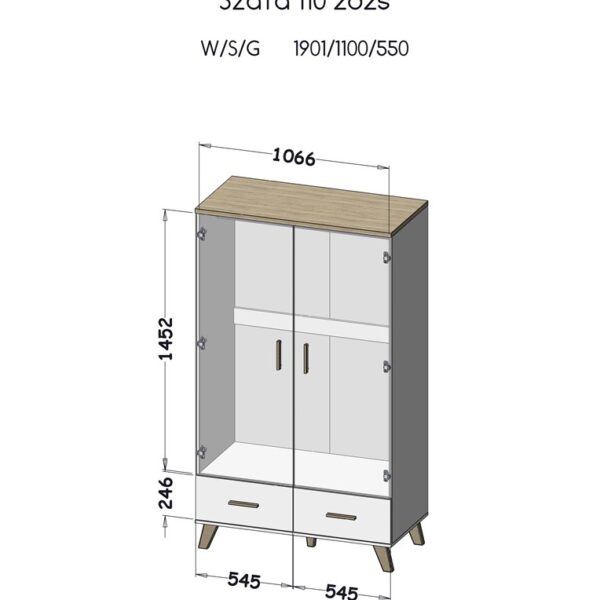 Δίφυλλη Lotta 2d2d 110x50x190cm Λευκό