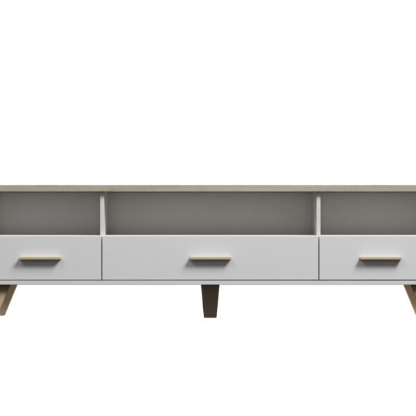 Έπιπλο Τηλεόρασης Ξύλινο Lotta White - Sonoma Oak Μ180xΠ40xΥ53cm