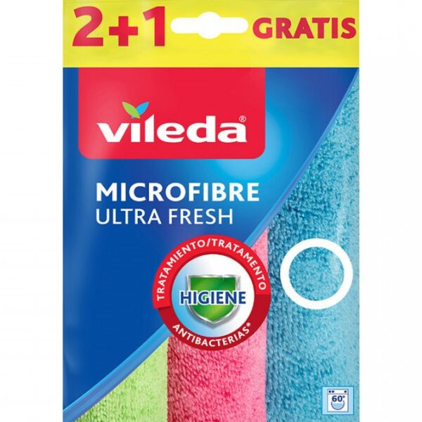 Vileda Ultra Fresh Πανάκια Καθαρισμού με Μικροΐνες Γενικής Χρήσης Πολύχρωμα 30x30εκ. 3τμχ