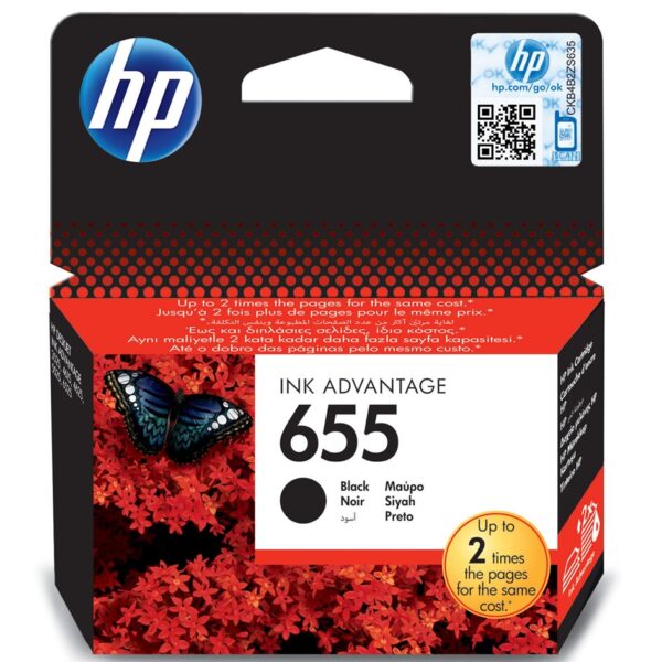 HP 655 Γνήσιο Μελάνι Εκτυπωτή InkJet Μαύρο (CZ109AE)