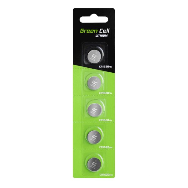 Green Cell Μπαταρίες Λιθίου Ρολογιών CR1620 3V 5τμχ
