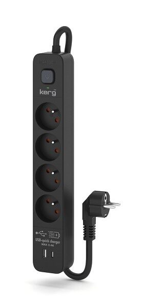 Πολύπριζο Ασφαλείας 4 Θέσεων με USB-A, 4 USB-C, Διακόπτη και Καλώδιο 3m