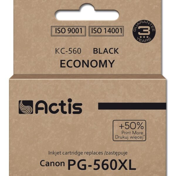 Actis Συμβατό Μελάνι Εκτυπωτή InkJet Canon PG-560XL 22ml Μαύρο 1τμχ