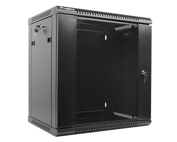 Lanberg WF01-6412-10B Επιτοίχια Καμπίνα Rack 12U 60x45x64cm Μαύρο WF01-6412-10B