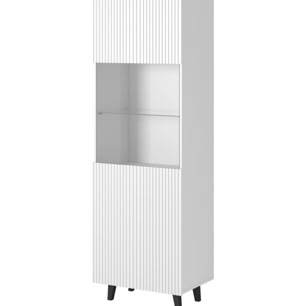 Pafos Επιδαπέδια Βιτρίνα Σαλονιού από Μοριοσανίδα Λευκό 40x60x182cm