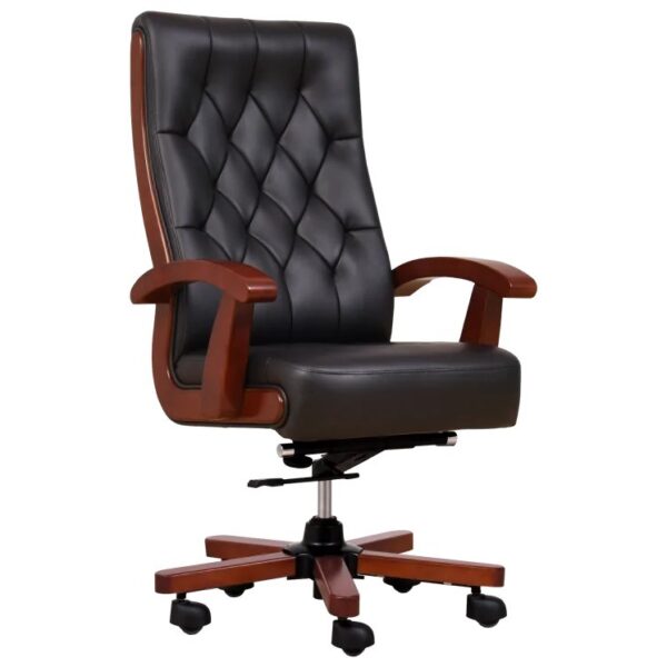 CONSUL leather armchair black