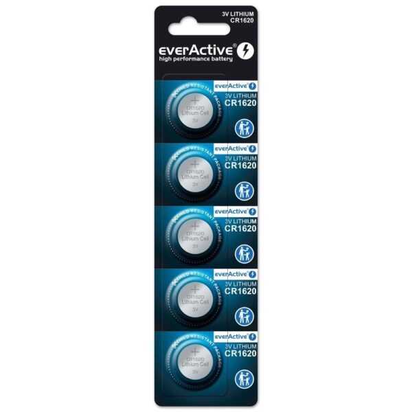 everActive Μπαταρίες Λιθίου Ρολογιών CR1620 3V 5τμχ