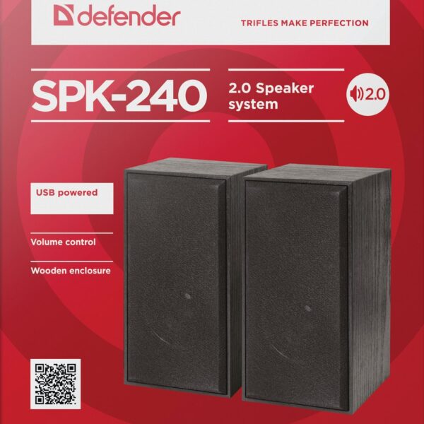 Defender SPK-240 2.0 με Ισχύ 6W σε Μαύρο Χρώμα