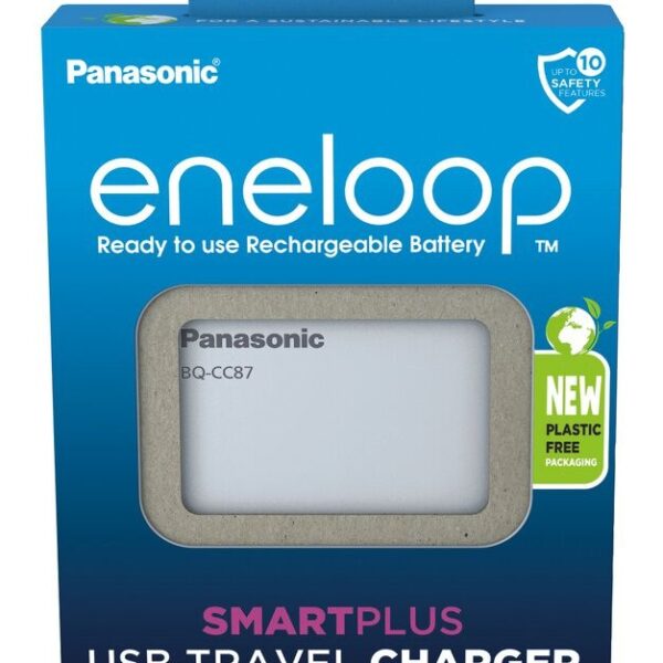 Panasonic Eneloop Smart Plus BQ-CC87 USB Φορτιστής 4 Μπαταριών Ni-MH Μεγέθους AA/AAA σε Λευκό χρώμα