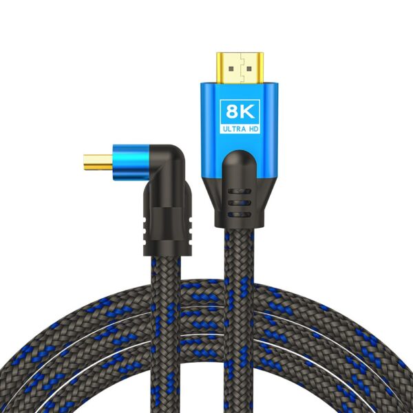 Savio CL-175 HDMI 2.1 Angle (90°) / Braided HDMI male - HDMI male 5m Μαύρο