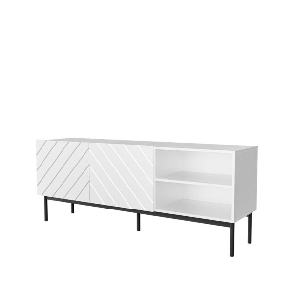 Έπιπλο Τηλεόρασης Ξύλινο Abeto Rtv White/gloss White Μ150xΠ42xΥ60cm