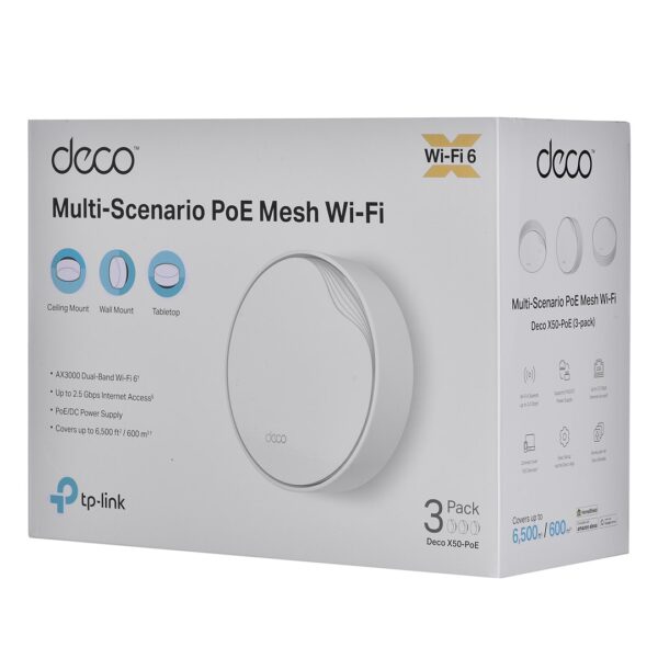 TP-LINK Deco X50-PoE v1 WiFi Mesh Network Τριπλό Kit