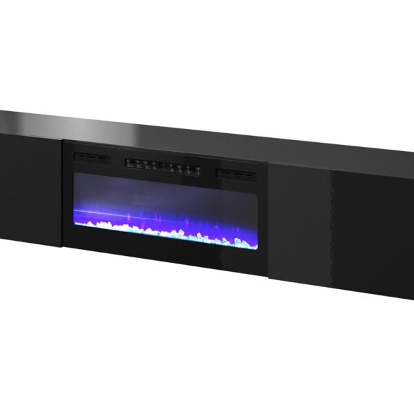 Έπιπλο Τηλεόρασης Ξύλινο Μαύρο Μ200xΠ40xΥ37cm
