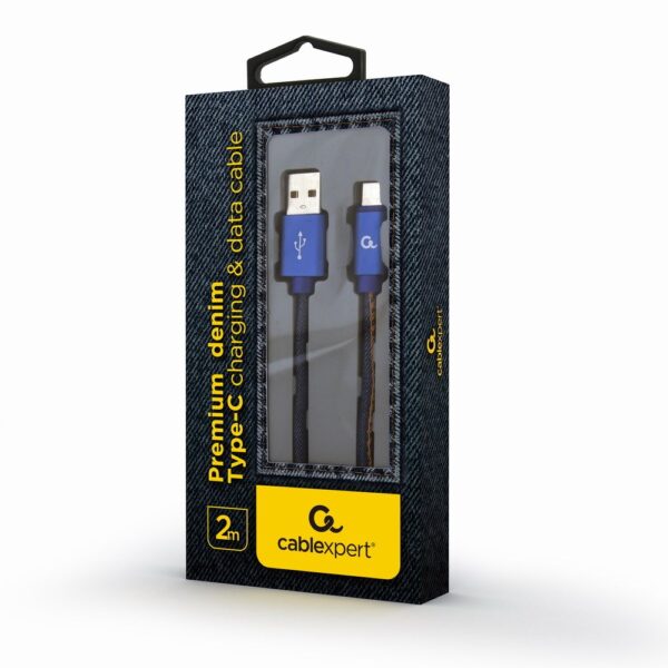 Gembird USB 2.0 USB-C male - USB-A 2m (GM-JEANS-TYPEC-2M)