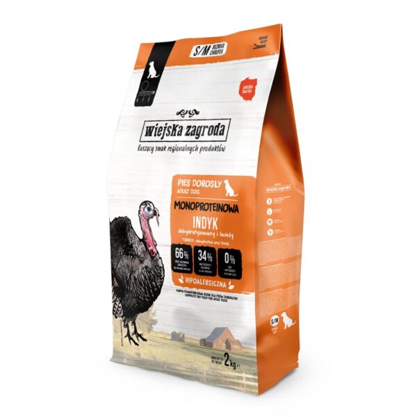 Wiejska Zagroda 2kg Ξηρά Τροφή χωρίς Σιτηρά & Γλουτένη για Ενήλικους Σκύλους με Γαλοπούλα